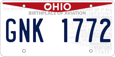 OH license plate GNK1772
