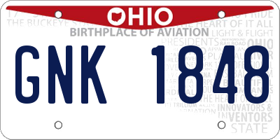 OH license plate GNK1848