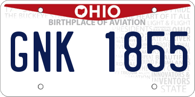 OH license plate GNK1855
