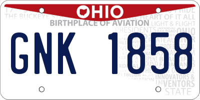 OH license plate GNK1858