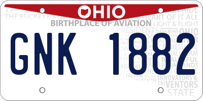 OH license plate GNK1882