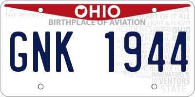 OH license plate GNK1944