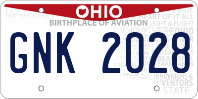 OH license plate GNK2028