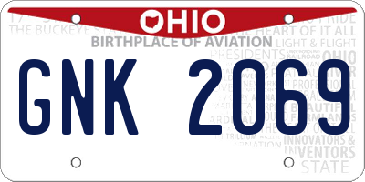 OH license plate GNK2069