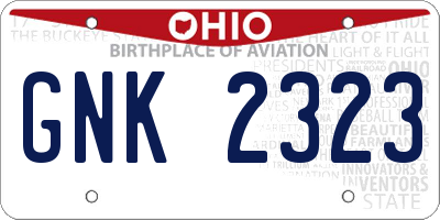 OH license plate GNK2323