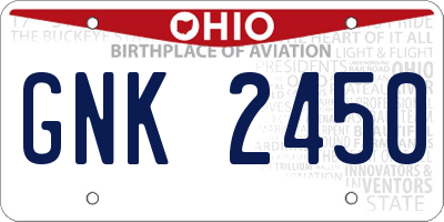 OH license plate GNK2450