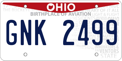OH license plate GNK2499