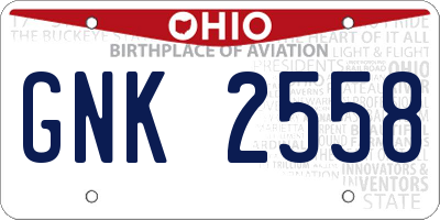 OH license plate GNK2558