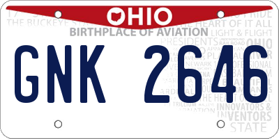 OH license plate GNK2646