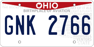 OH license plate GNK2766