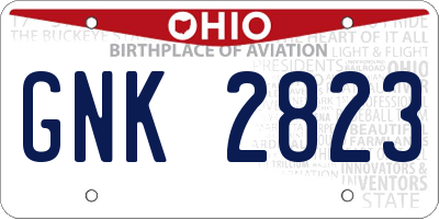 OH license plate GNK2823