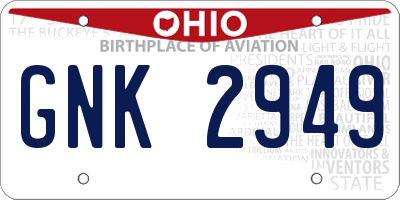 OH license plate GNK2949