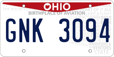 OH license plate GNK3094
