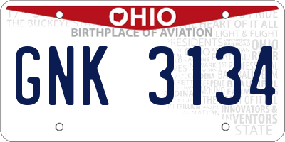 OH license plate GNK3134