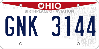 OH license plate GNK3144