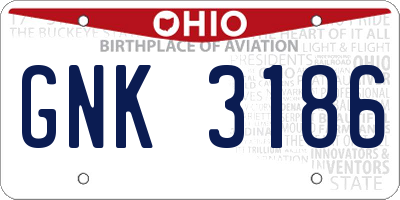 OH license plate GNK3186