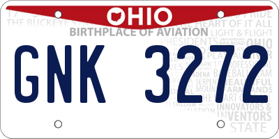 OH license plate GNK3272