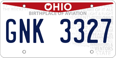 OH license plate GNK3327