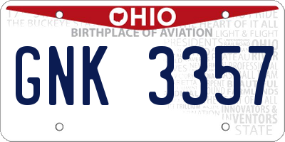 OH license plate GNK3357