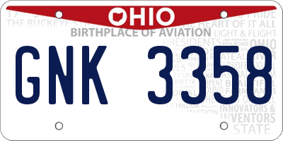OH license plate GNK3358