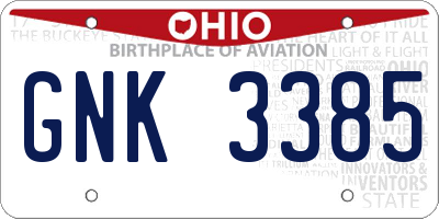 OH license plate GNK3385