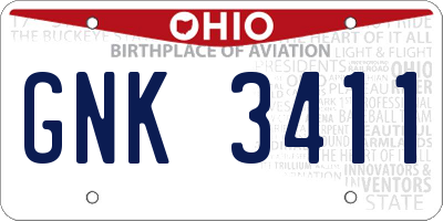OH license plate GNK3411
