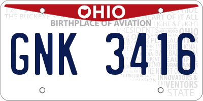 OH license plate GNK3416