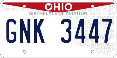OH license plate GNK3447