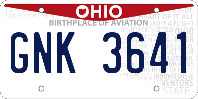 OH license plate GNK3641