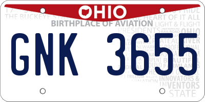 OH license plate GNK3655