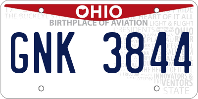 OH license plate GNK3844