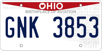 OH license plate GNK3853
