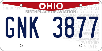 OH license plate GNK3877