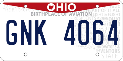 OH license plate GNK4064