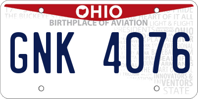 OH license plate GNK4076
