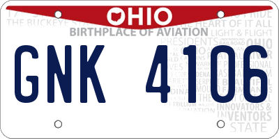OH license plate GNK4106