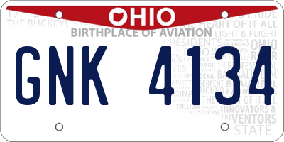 OH license plate GNK4134