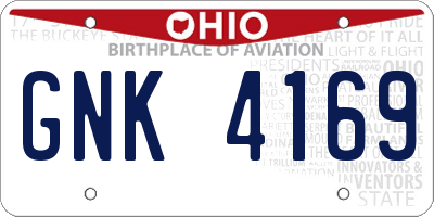 OH license plate GNK4169