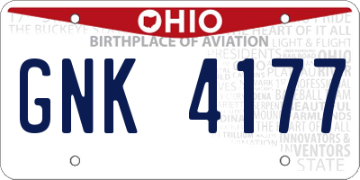 OH license plate GNK4177