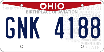 OH license plate GNK4188
