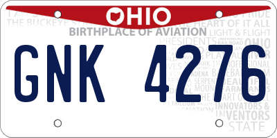 OH license plate GNK4276
