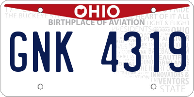 OH license plate GNK4319