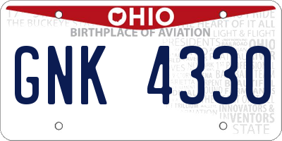 OH license plate GNK4330