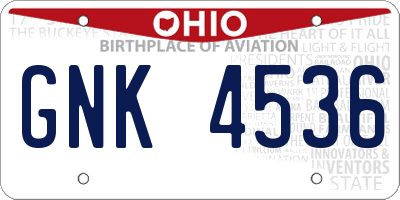 OH license plate GNK4536