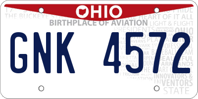 OH license plate GNK4572