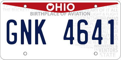 OH license plate GNK4641