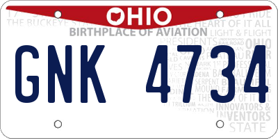 OH license plate GNK4734