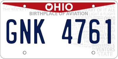 OH license plate GNK4761