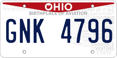 OH license plate GNK4796