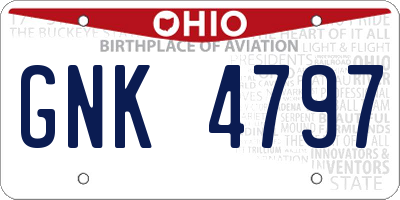OH license plate GNK4797
